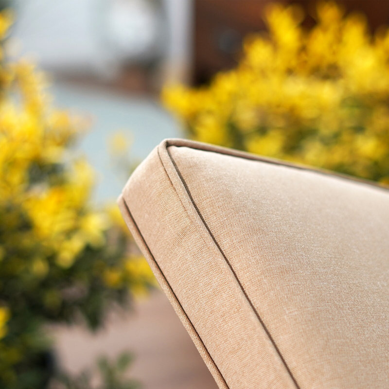 Lark Manor Aeisha Metal Outdoor Dining Armchair with Cushion & Reviews